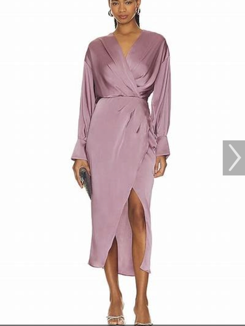 ASTR the Label Elegant Faux Wrap Midi Dress with Front Slit